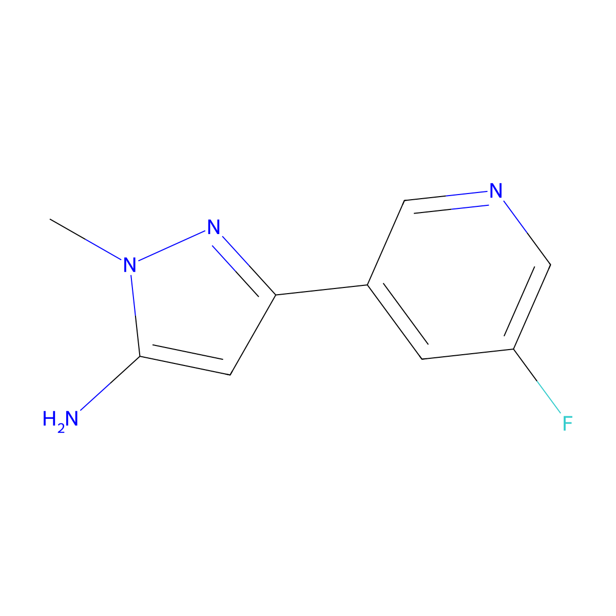 3-(5-Fluoropyridin-3-yl)-1-methyl-1H-pyrazol-5-amine molecular structure, CAS 1565660-79-8