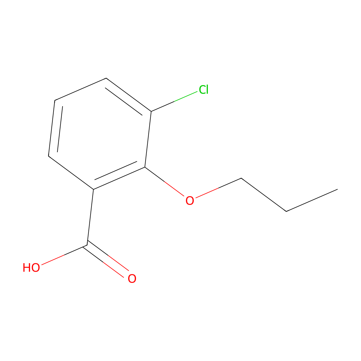 3-Chloro-2-propoxybenzoic acid molecular structure, CAS 1565662-74-9