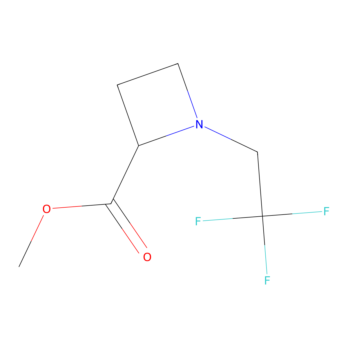 Methyl 1-(2,2,2-trifluoroethyl)azetidine-2-carboxylate molecular structure, CAS 1565672-01-6