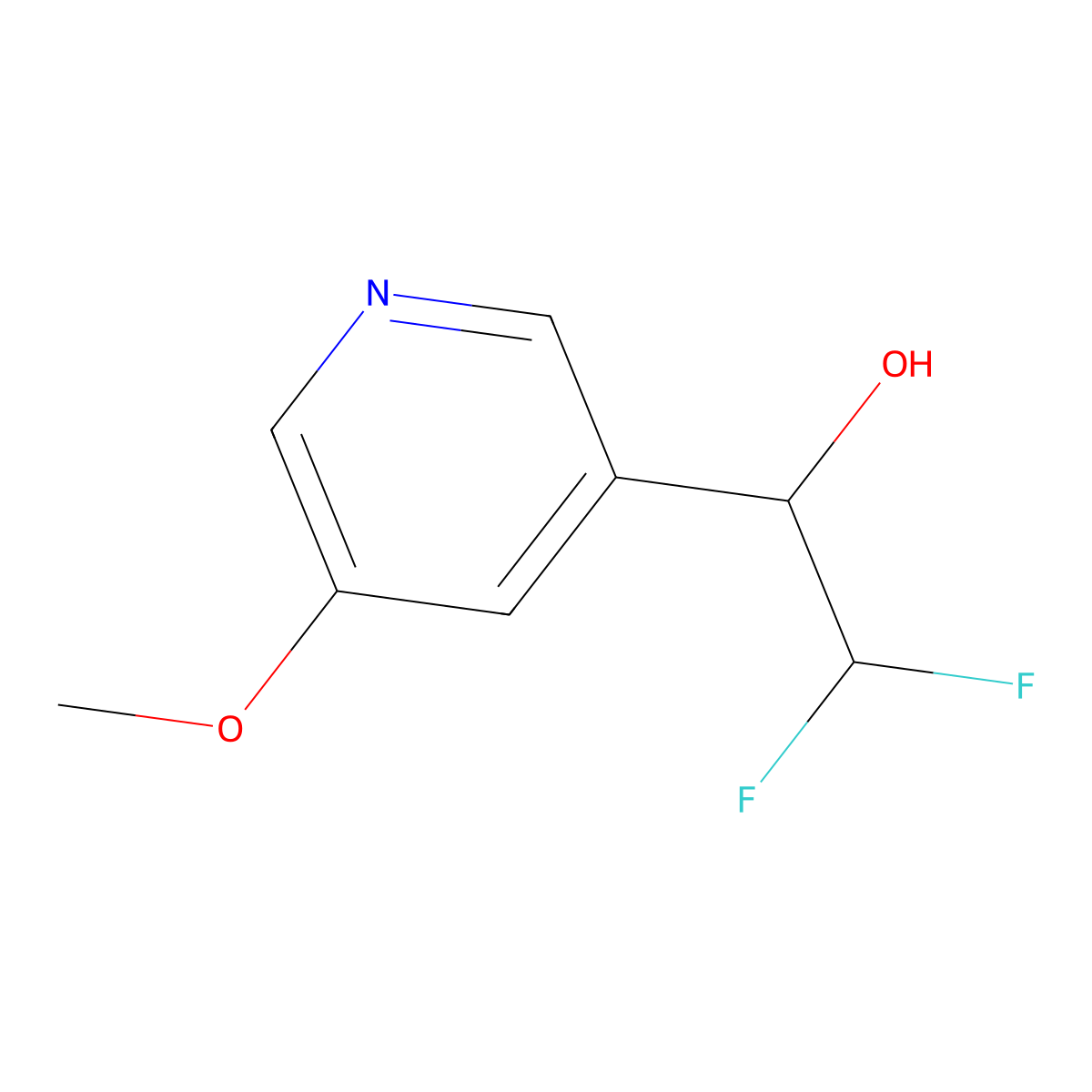 2,2-Difluoro-1-(5-methoxypyridin-3-yl)ethan-1-ol molecular structure, CAS 1565673-67-7