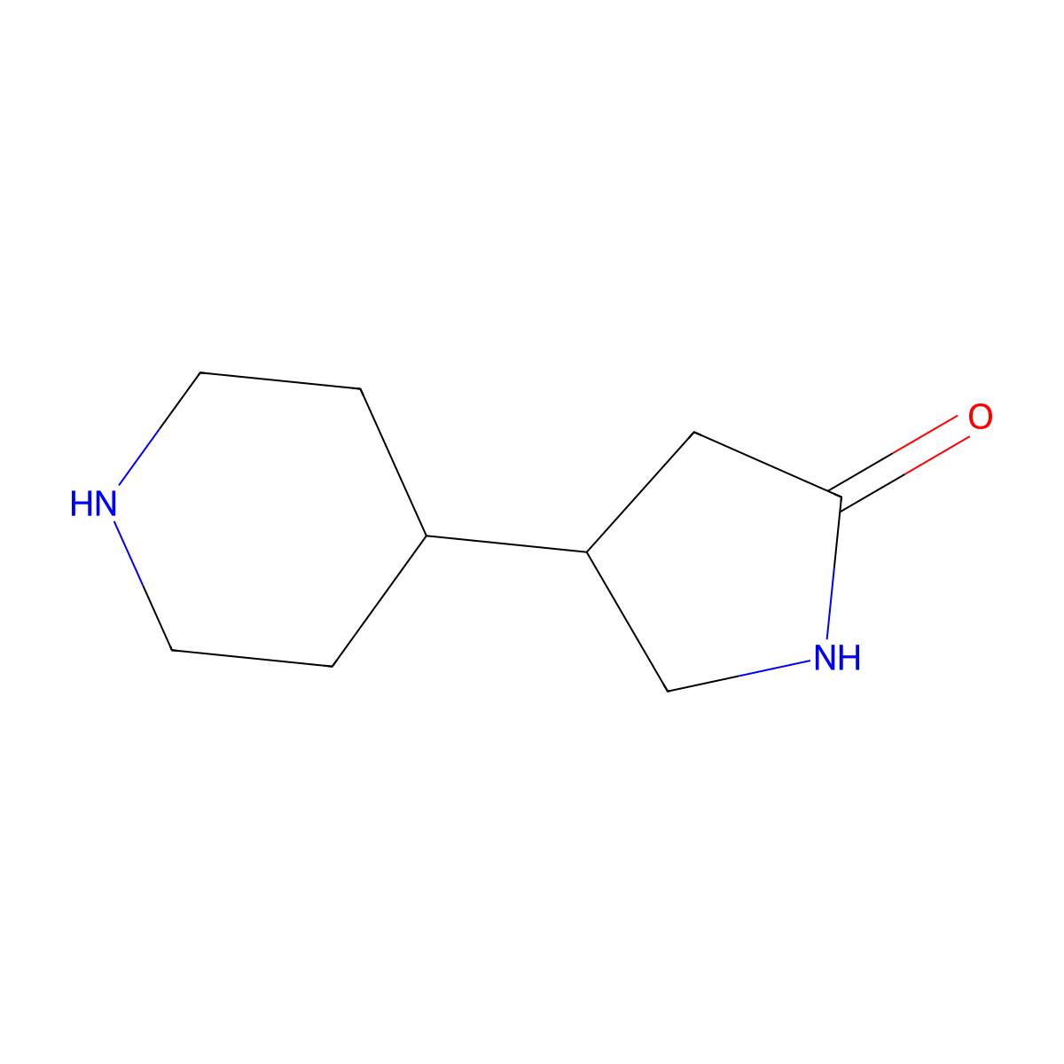 4-(Piperidin-4-yl)pyrrolidin-2-one molecular structure, CAS 1565677-59-9