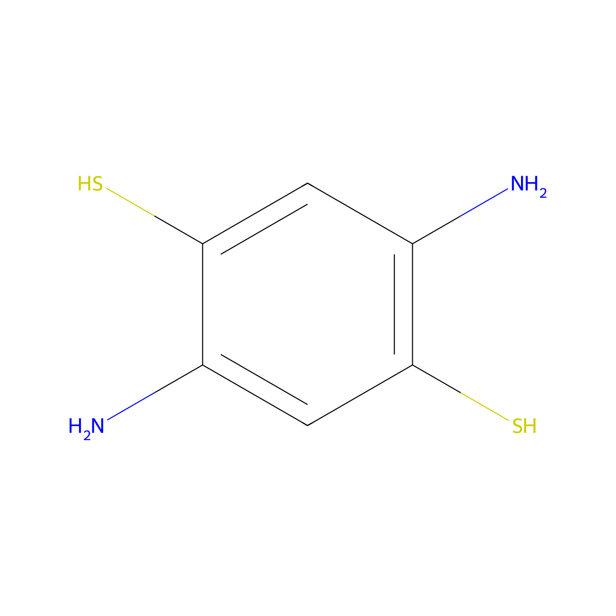 2,5-Diamino-1,4-benzenedithiol molecular structure, CAS 15657-79-1