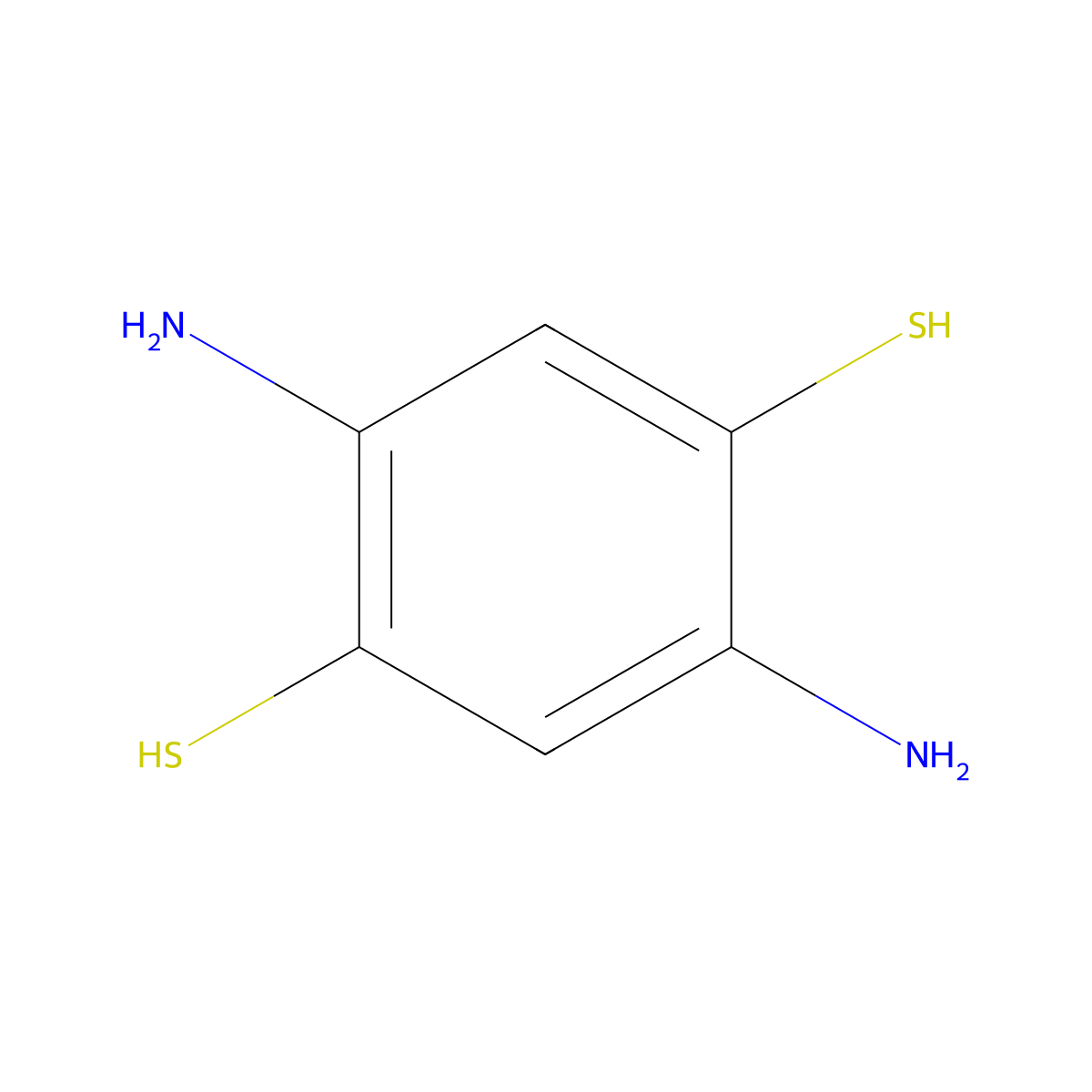 2,5-Diamino-1,4-benzenedithiol molecular structure, CAS 15657-79-1