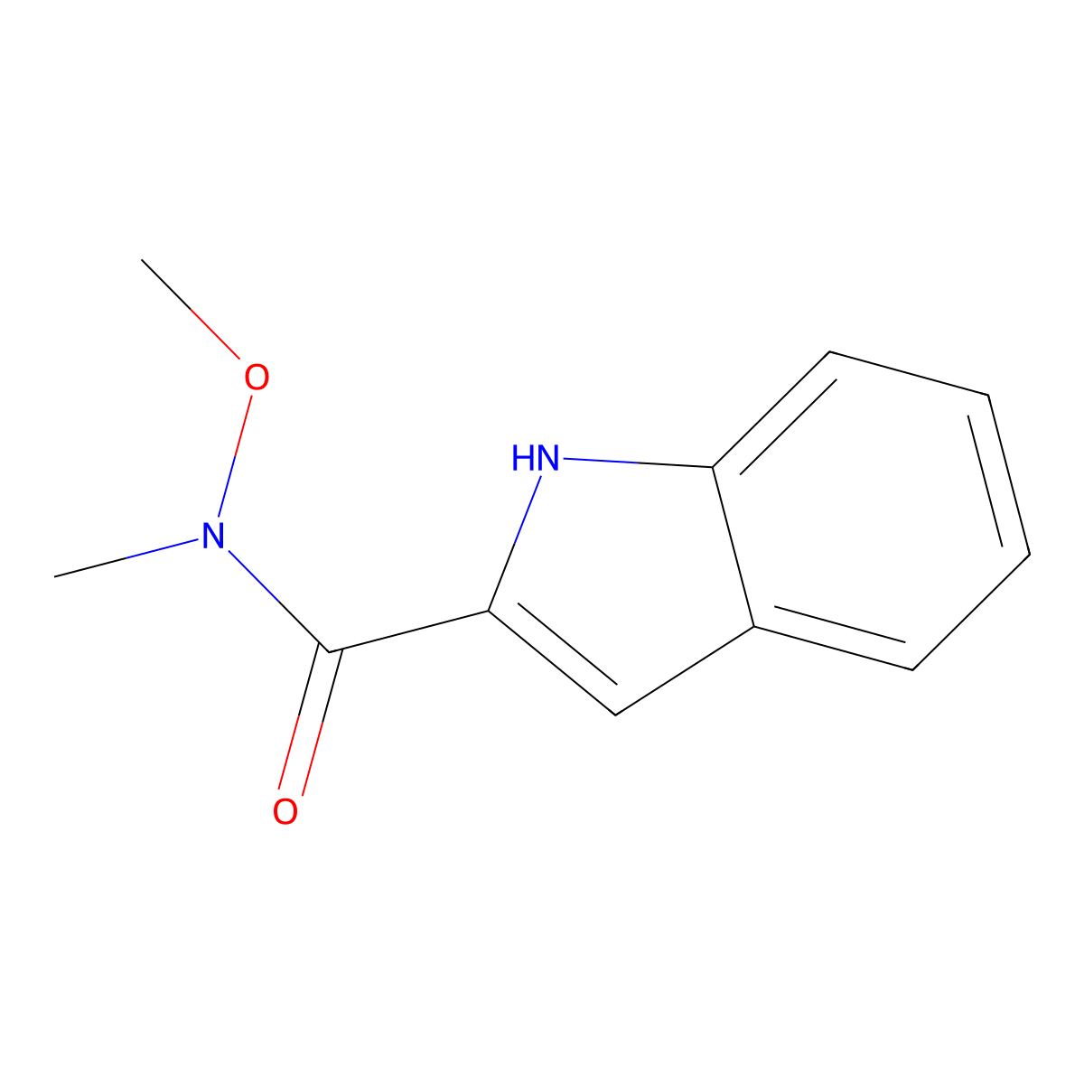 N-methoxy-N-methyl-1H-indole-2-carboxamide molecular structure, CAS 156571-69-6
