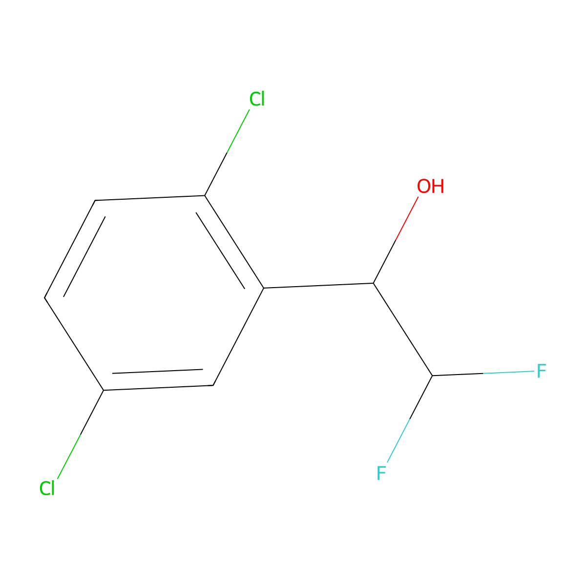 1-(2,5-Dichlorophenyl)-2,2-difluoroethan-1-ol molecular structure, CAS 1565710-17-9