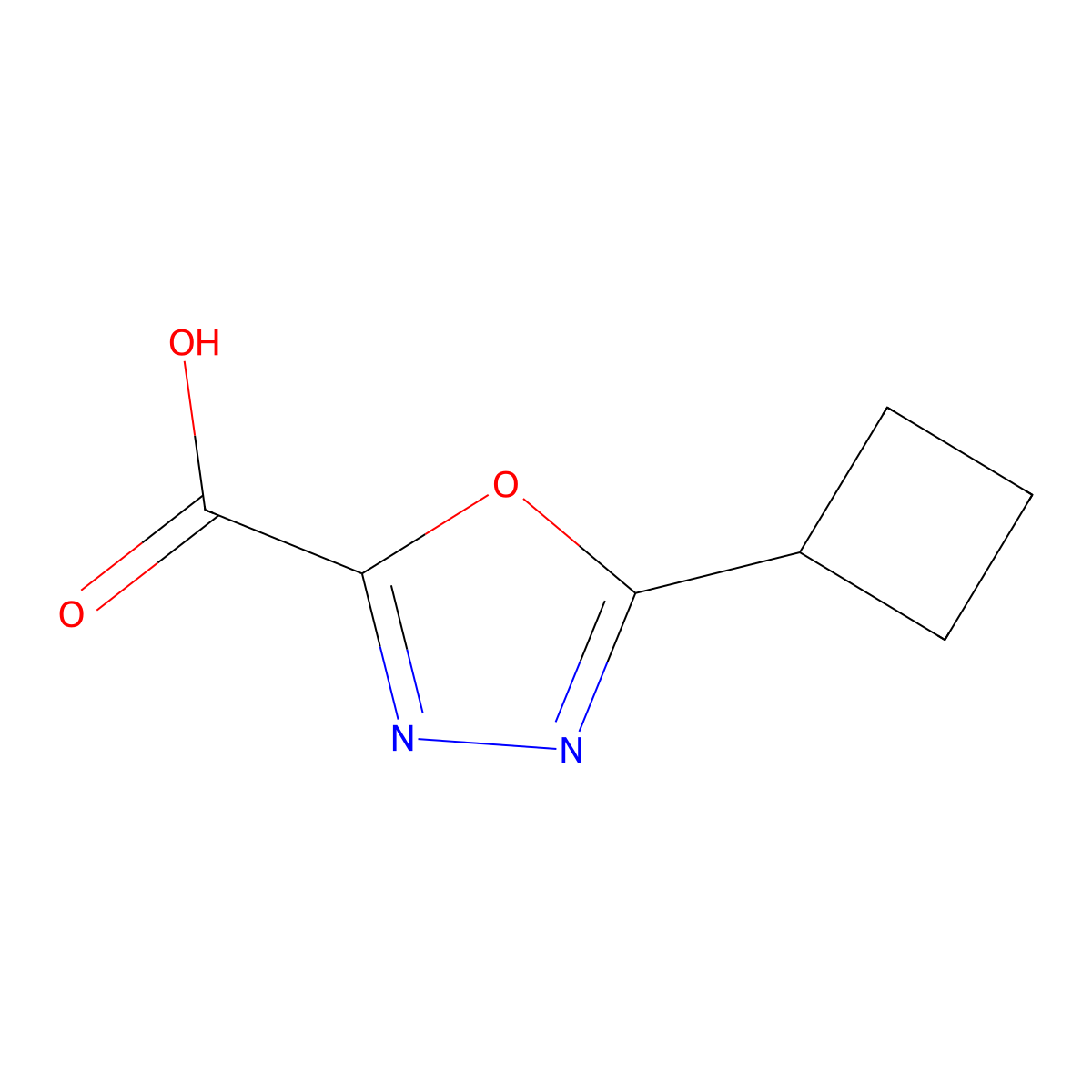 5-Cyclobutyl-1,3,4-oxadiazole-2-carboxylic acid molecular structure, CAS 1565711-16-1