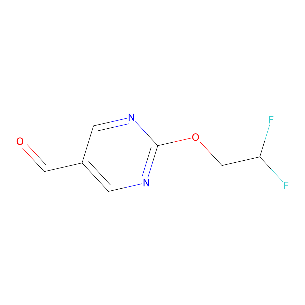 2-(2,2-Difluoroethoxy)pyrimidine-5-carbaldehyde molecular structure, CAS 1565712-50-6