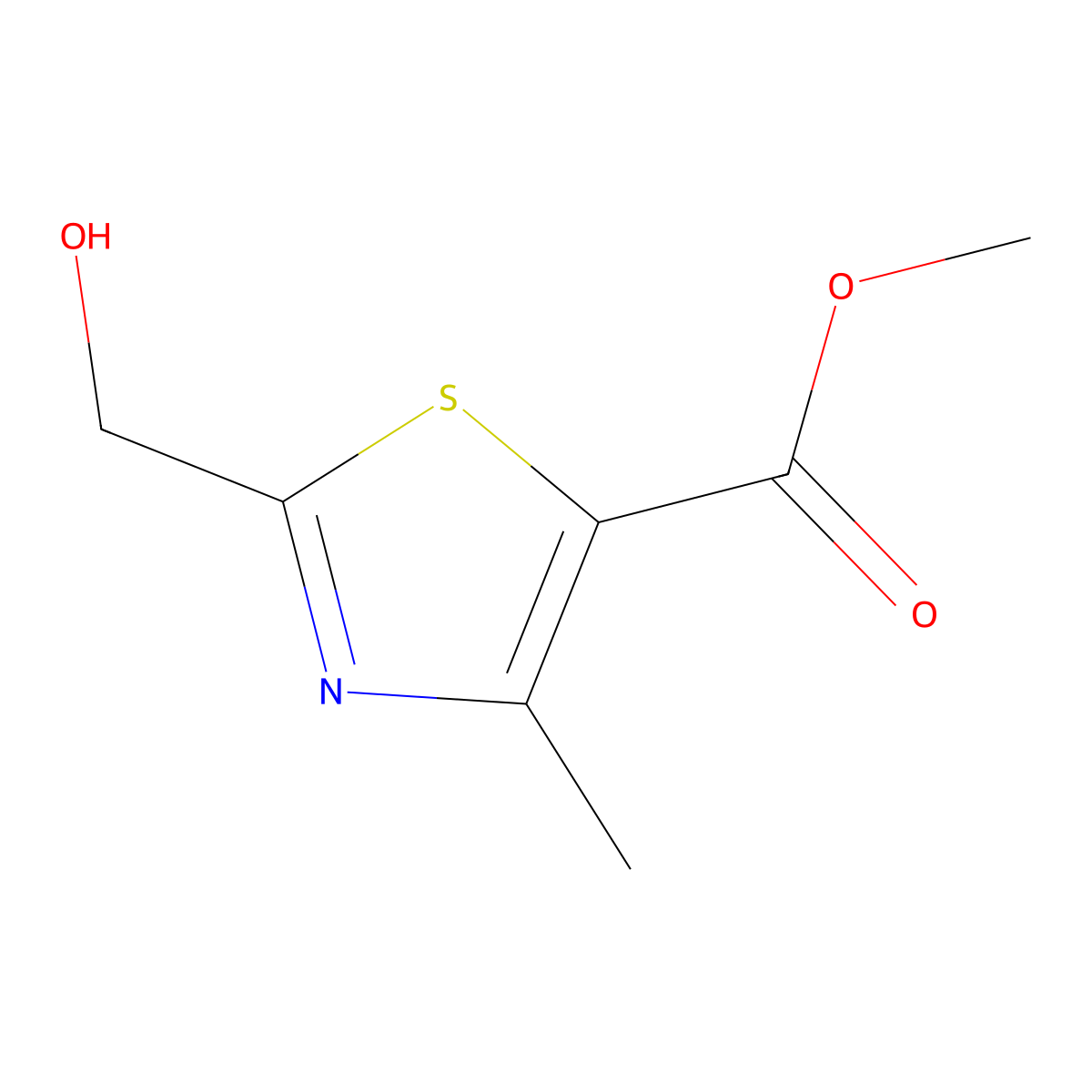 Methyl 2-(hydroxymethyl)-4-methyl-1,3-thiazole-5-carboxylate molecular structure, CAS 1565712-91-5