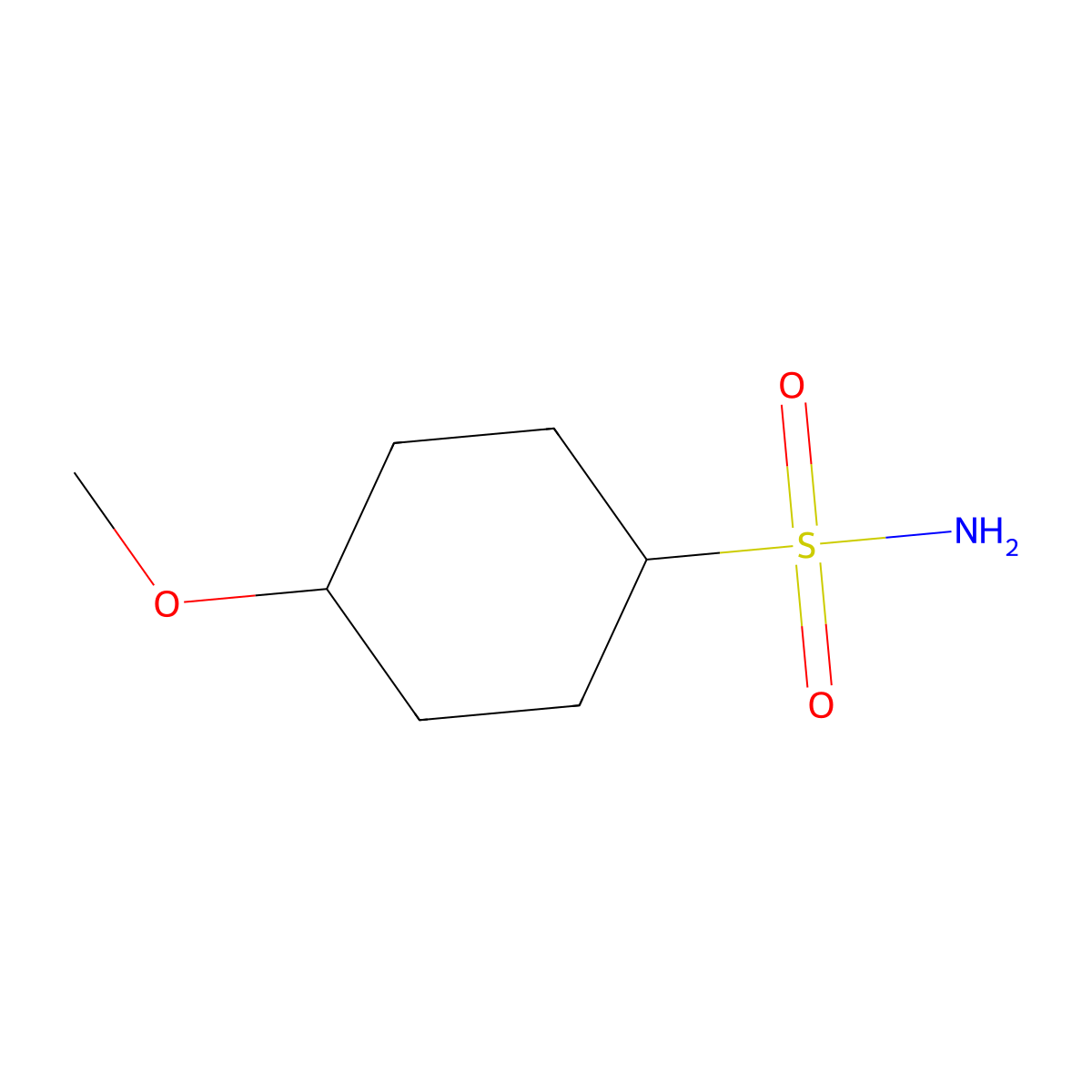 4-Methoxycyclohexane-1-sulfonamide molecular structure, CAS 1565713-65-6