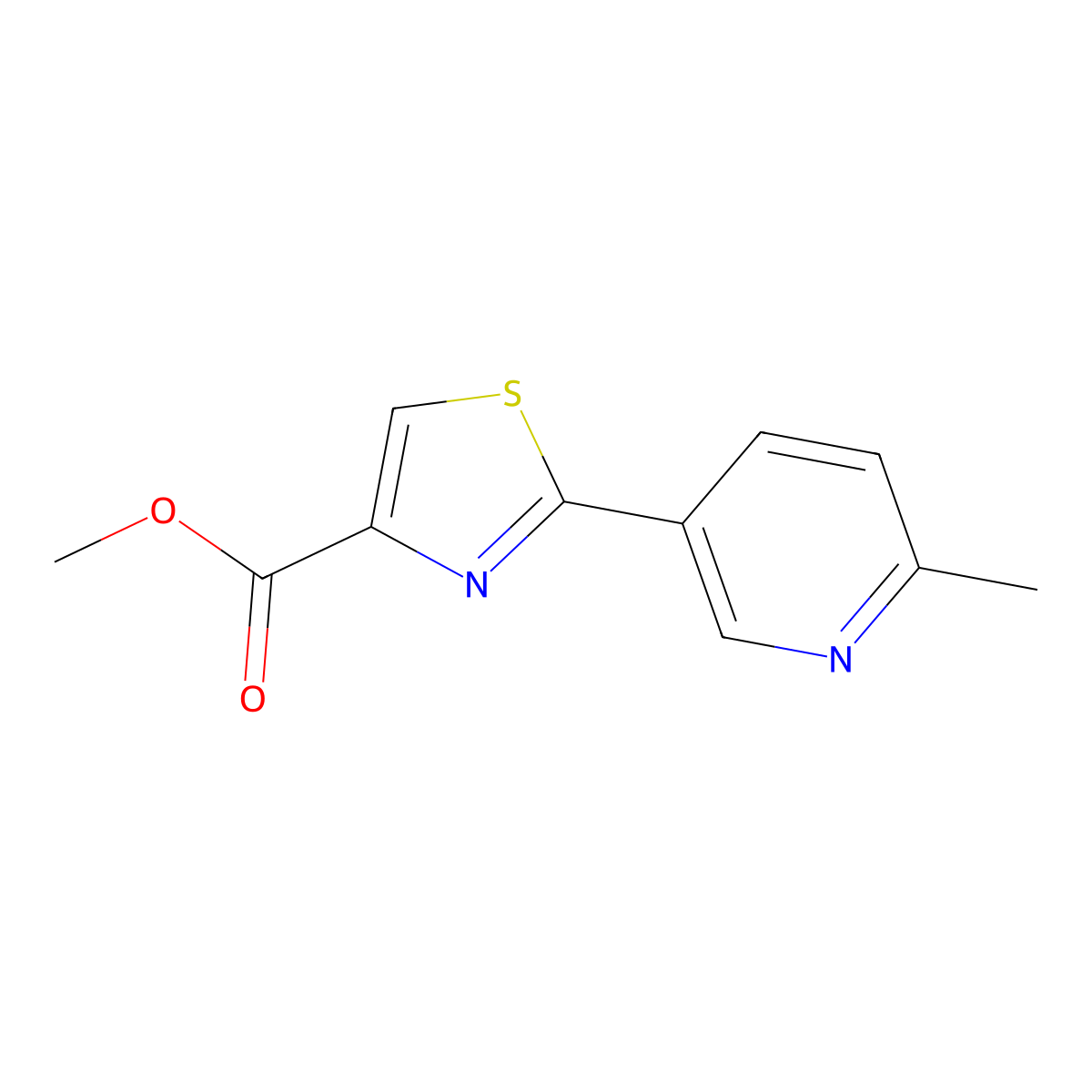 Methyl 2-(6-Methylpyridin-3-yl)thiazole-4-carboxylate molecular structure, CAS 1565718-30-0