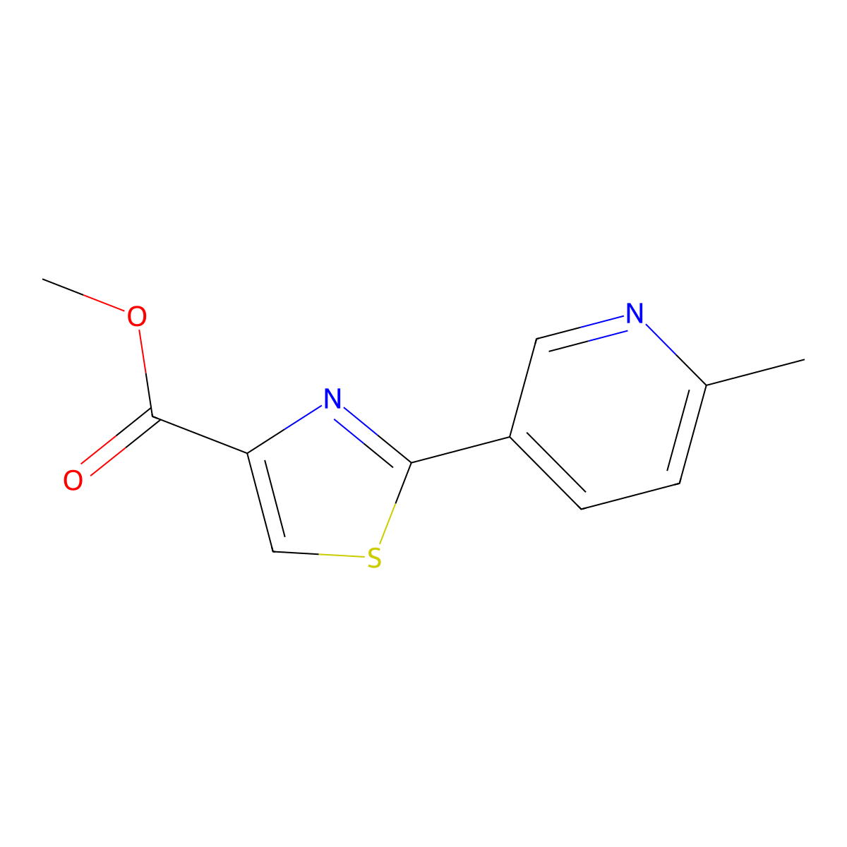 Methyl 2-(6-Methylpyridin-3-yl)thiazole-4-carboxylate molecular structure, CAS 1565718-30-0