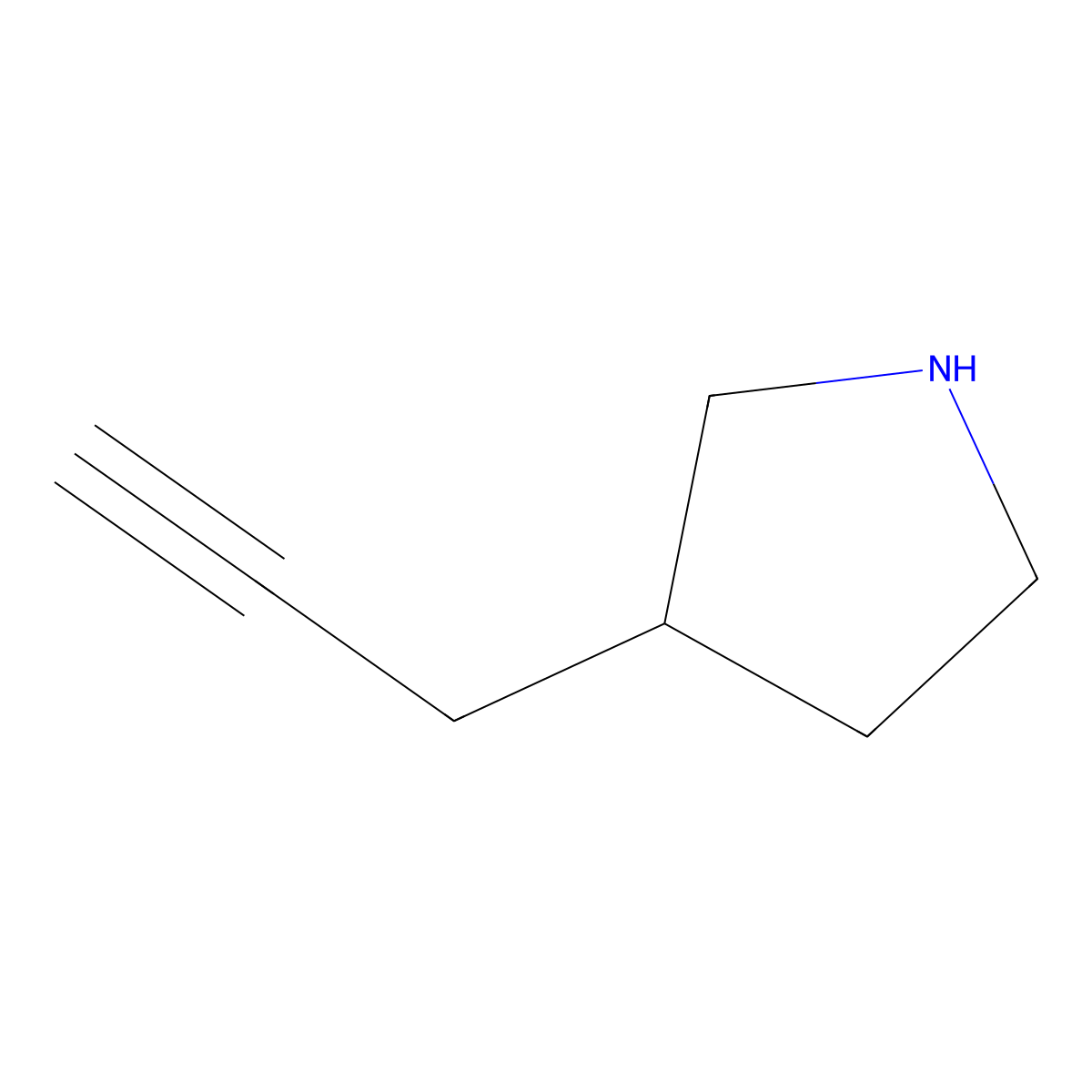 3-(Prop-2-yn-1-yl)pyrrolidine molecular structure, CAS 1565722-61-3
