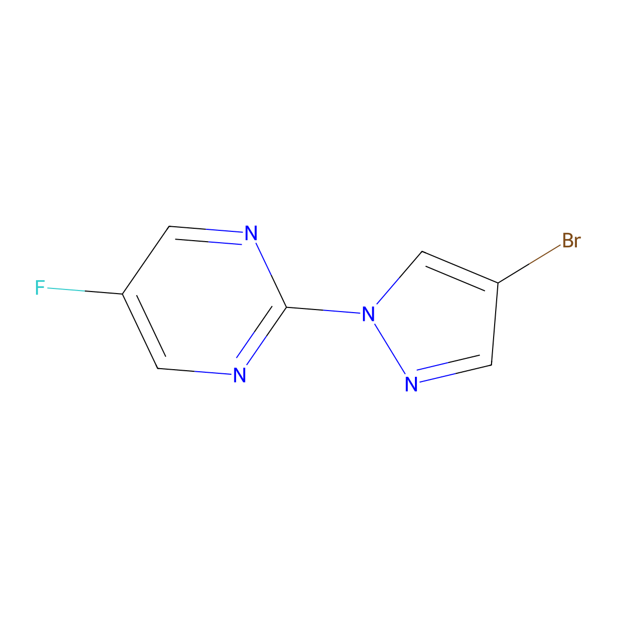 2-(4-bromo-1H-pyrazol-1-yl)-5-fluoropyrimidine molecular structure, CAS 1565728-41-7