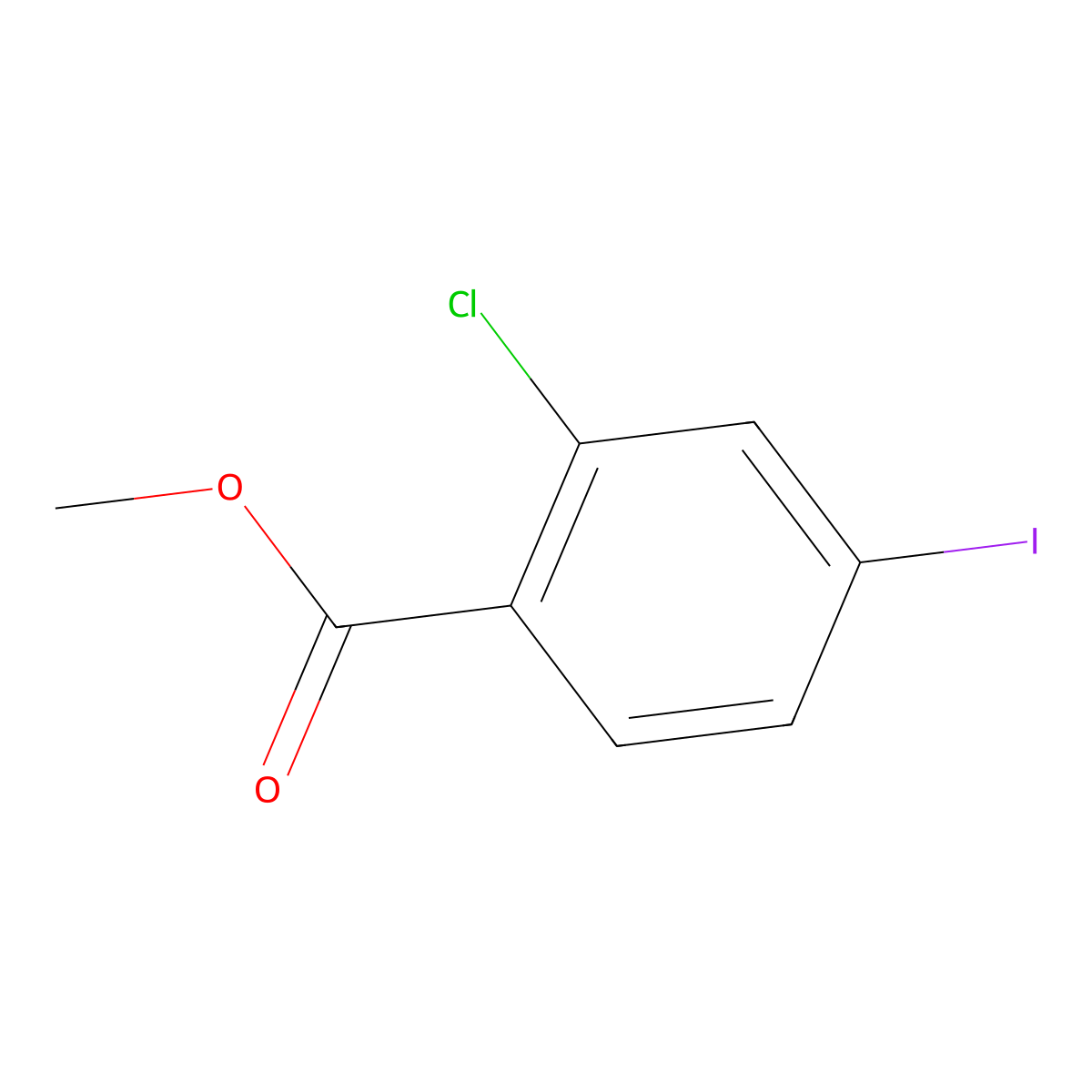 Methyl 2-chloro-4-iodobenzoate molecular structure, CAS 156573-32-9