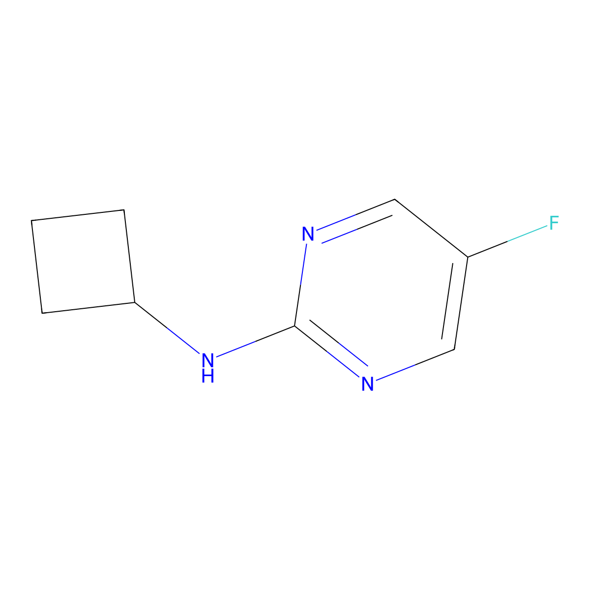 N-cyclobutyl-5-fluoropyrimidin-2-amine molecular structure, CAS 1565730-62-2