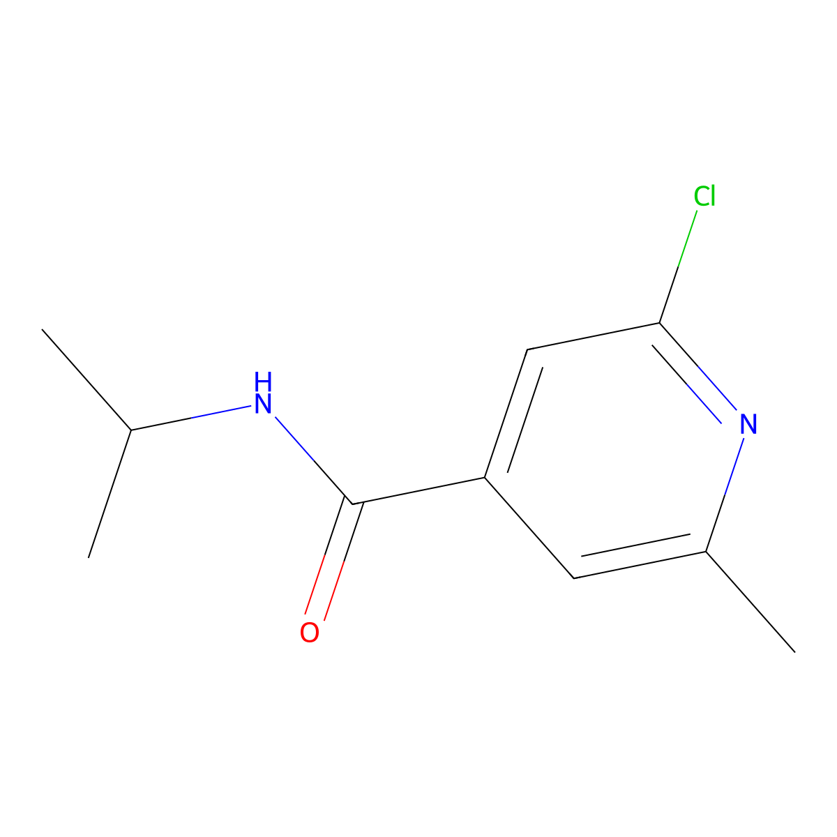 2-chloro-6-methyl-N-(propan-2-yl)pyridine-4-carboxamide molecular structure, CAS 1565730-93-9