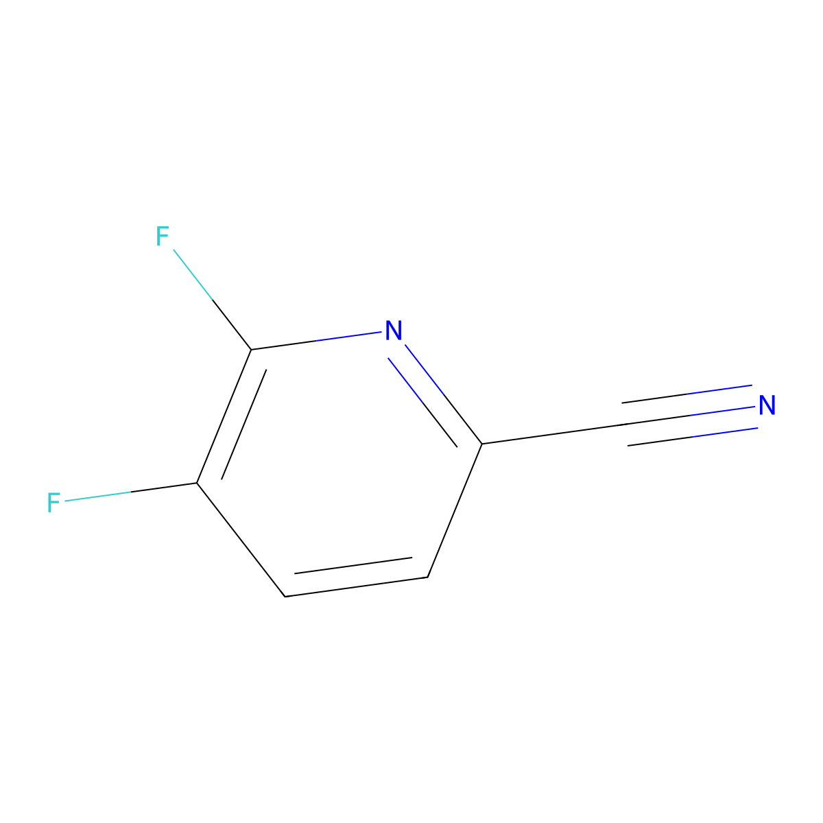 5,6-Difluoropicolinonitrile molecular structure, CAS 1565731-01-2