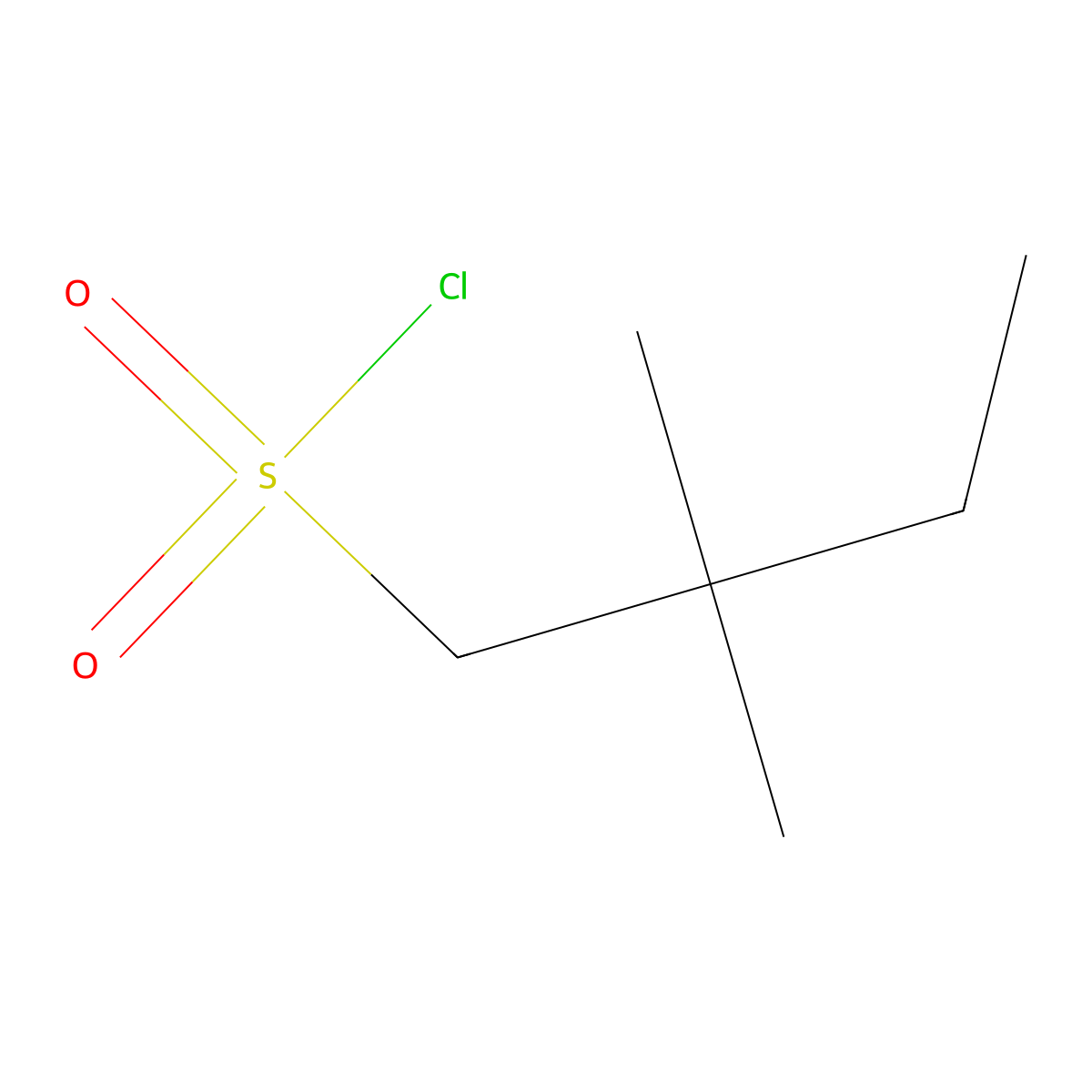 2,2-Dimethylbutane-1-sulfonyl chloride molecular structure, CAS 1565731-73-8