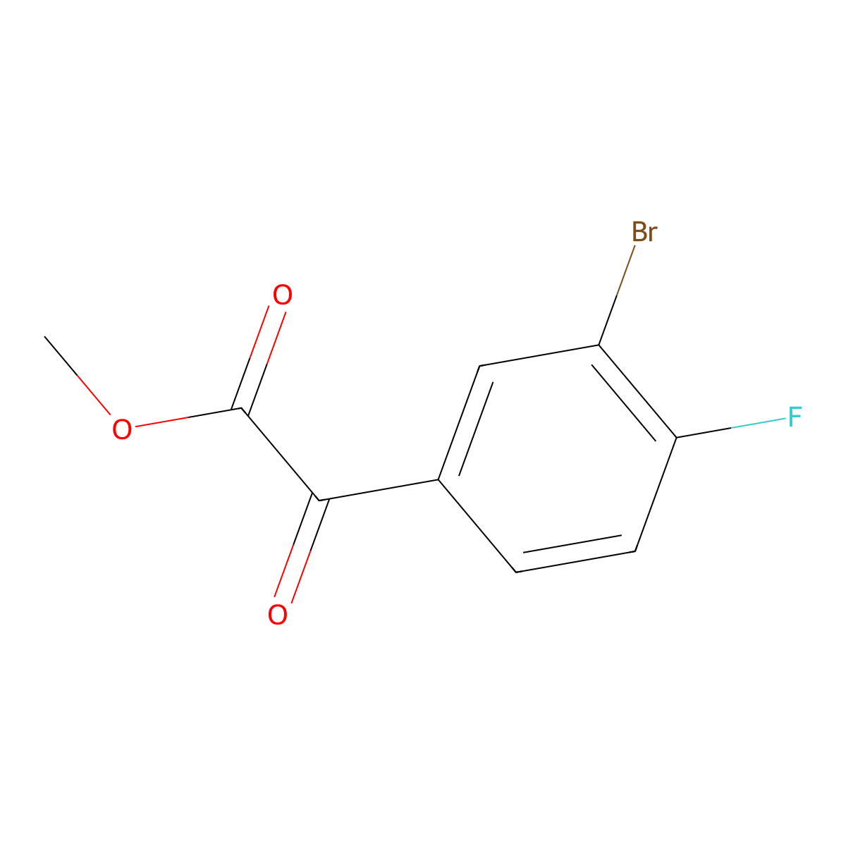 Methyl 3-bromo-4-fluoro-alpha-oxobenzeneacetate molecular structure, CAS 1565731-97-6