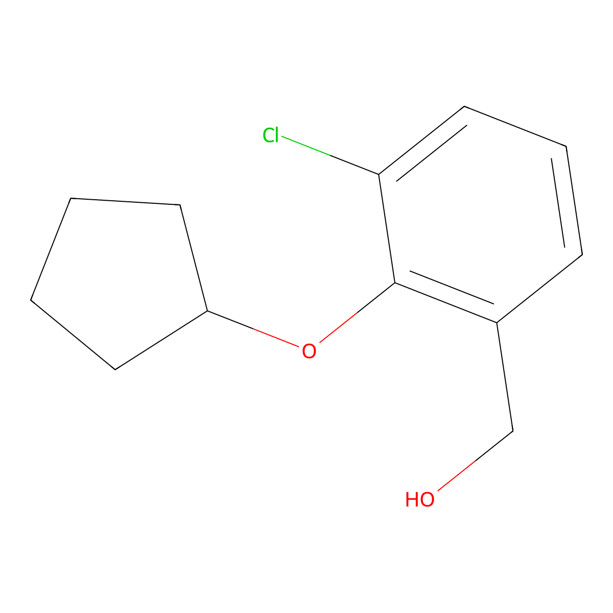 [3-Chloro-2-(cyclopentyloxy)phenyl]methanol molecular structure, CAS 1565733-19-8