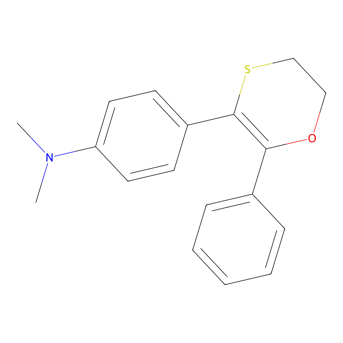 N,N-Dimethyl-4-(2-phenyl-5,6-dihydro-1,4-oxathiin-3-yl)aniline molecular structure, CAS 156574-52-6