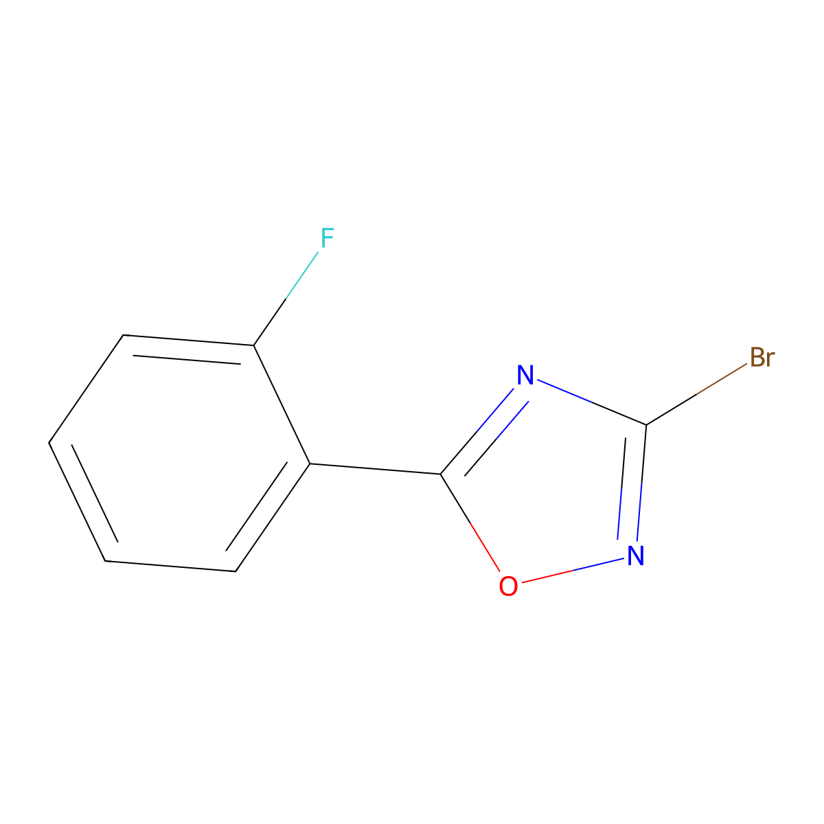 3-Bromo-5-(2-fluorophenyl)-1,2,4-oxadiazole molecular structure, CAS 1565741-85-6