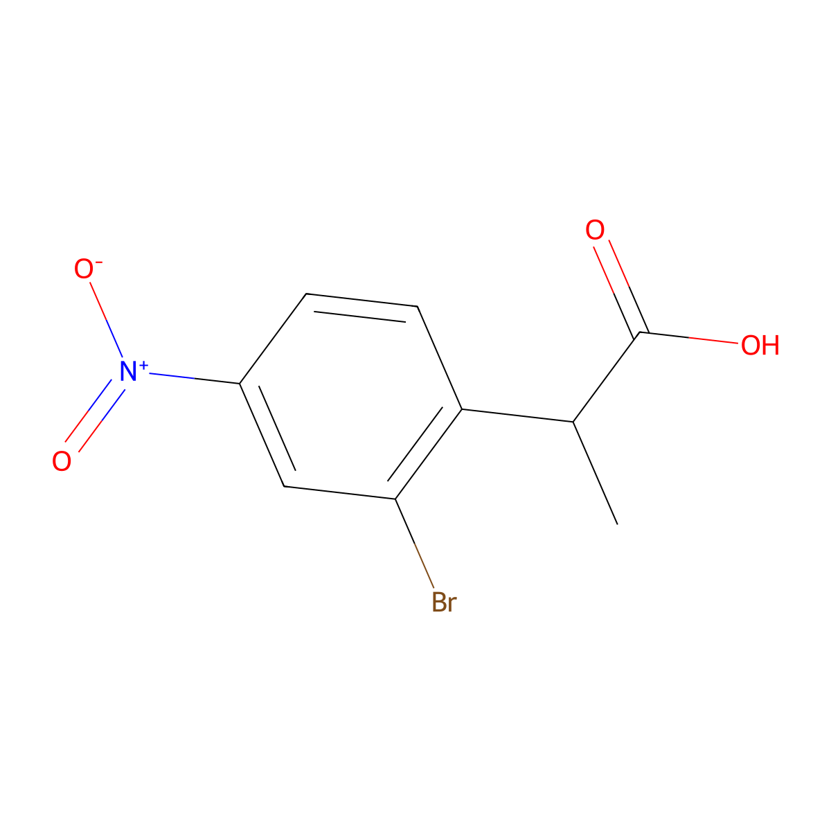 2-(2-Bromo-4-nitrophenyl)propanoic acid molecular structure, CAS 1565748-29-9