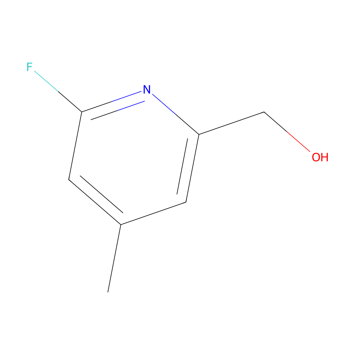 (6-Fluoro-4-methylpyridin-2-yl)methanol molecular structure, CAS 1565753-55-0