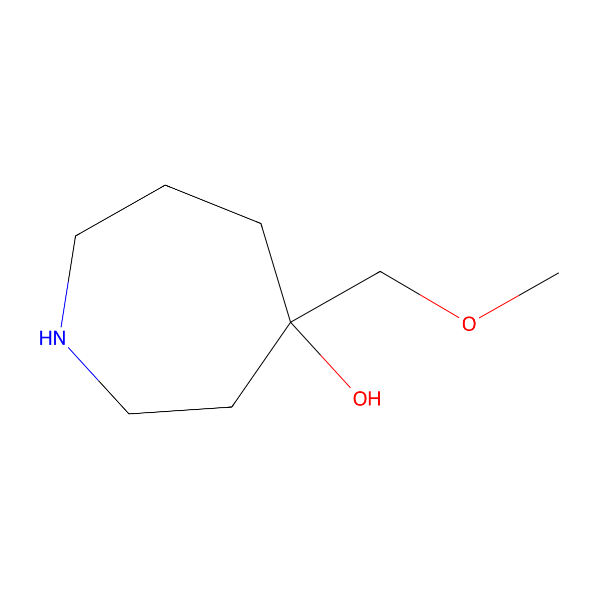 4-(Methoxymethyl)azepan-4-ol molecular structure, CAS 1565753-74-3