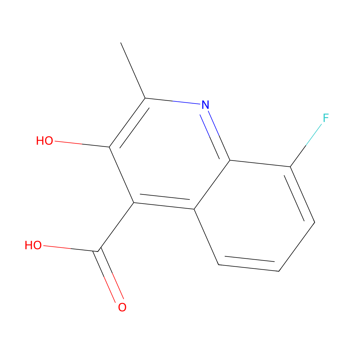 8-Fluoro-3-hydroxy-2-methylquinoline-4-carboxylic acid molecular structure, CAS 1565780-80-4