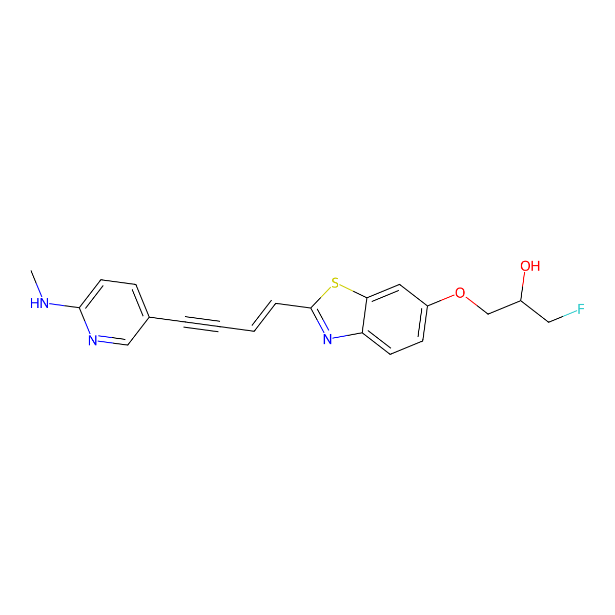 1-Fluoro-3-[[2-[(1E)-4-[6-(methylamino)-3-pyridinyl]-1-buten-3-yn-1-yl]-6-benzothiazolyl]oxy]-2-propanol molecular structure, CAS 1565797-17-2