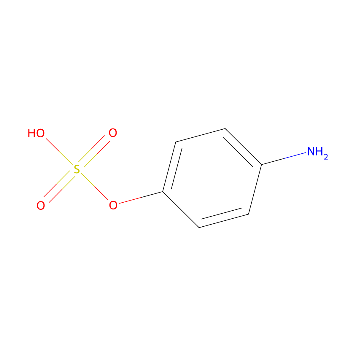 4-Aminophenyl hydrogen sulfate molecular structure, CAS 15658-52-3