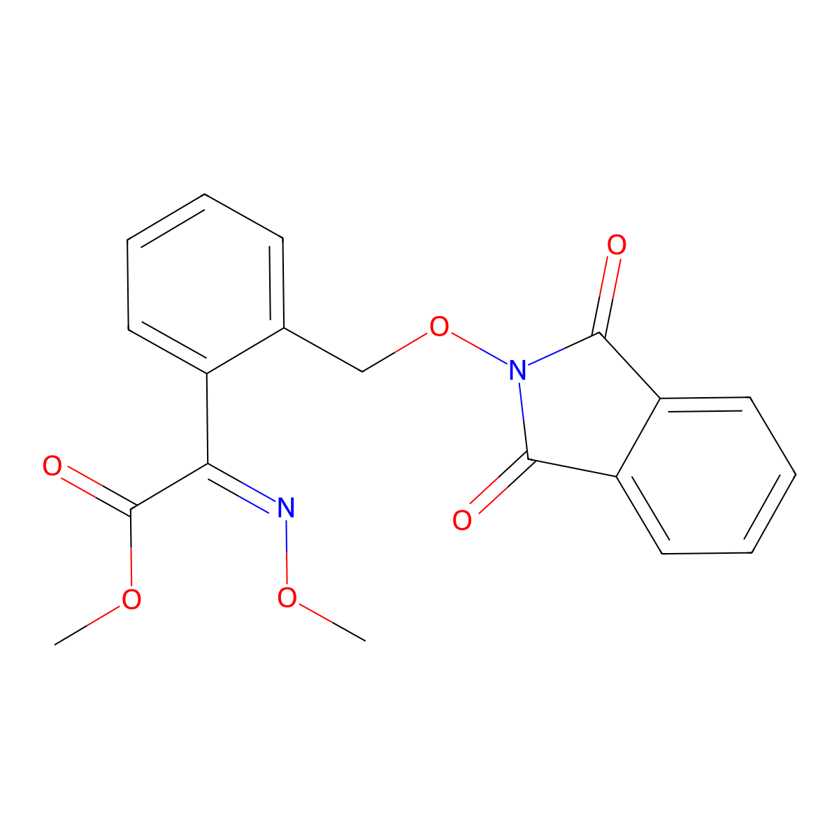 (E)-Methyl 2-(2-(((1,3-dioxoisoindolin-2-yl)oxy)methyl)phenyl)-2-(methoxyimino)acetate molecular structure, CAS 156581-14-5