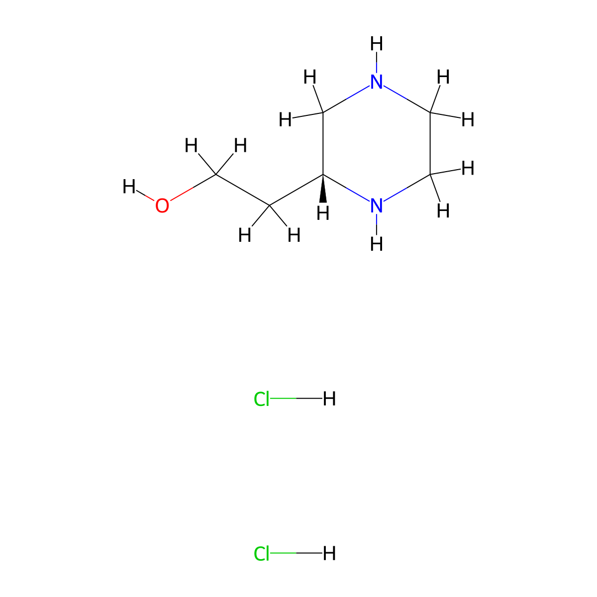 (R)-2-(piperazin-2-yl)ethanol dihydrochloride molecular structure, CAS 1565818-62-3