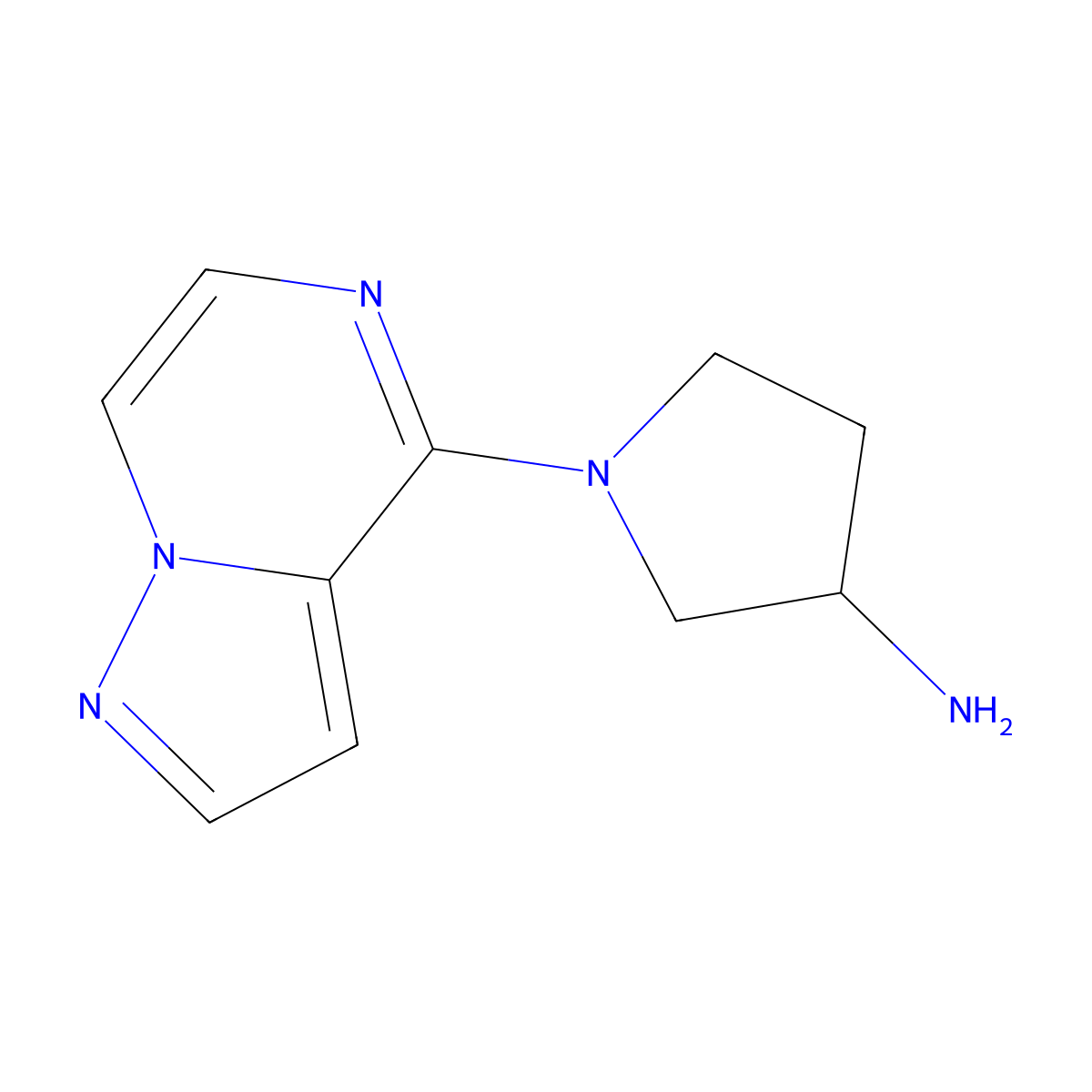 1-(Pyrazolo[1,5-a]pyrazin-4-yl)pyrrolidin-3-amine molecular structure, CAS 1565830-81-0