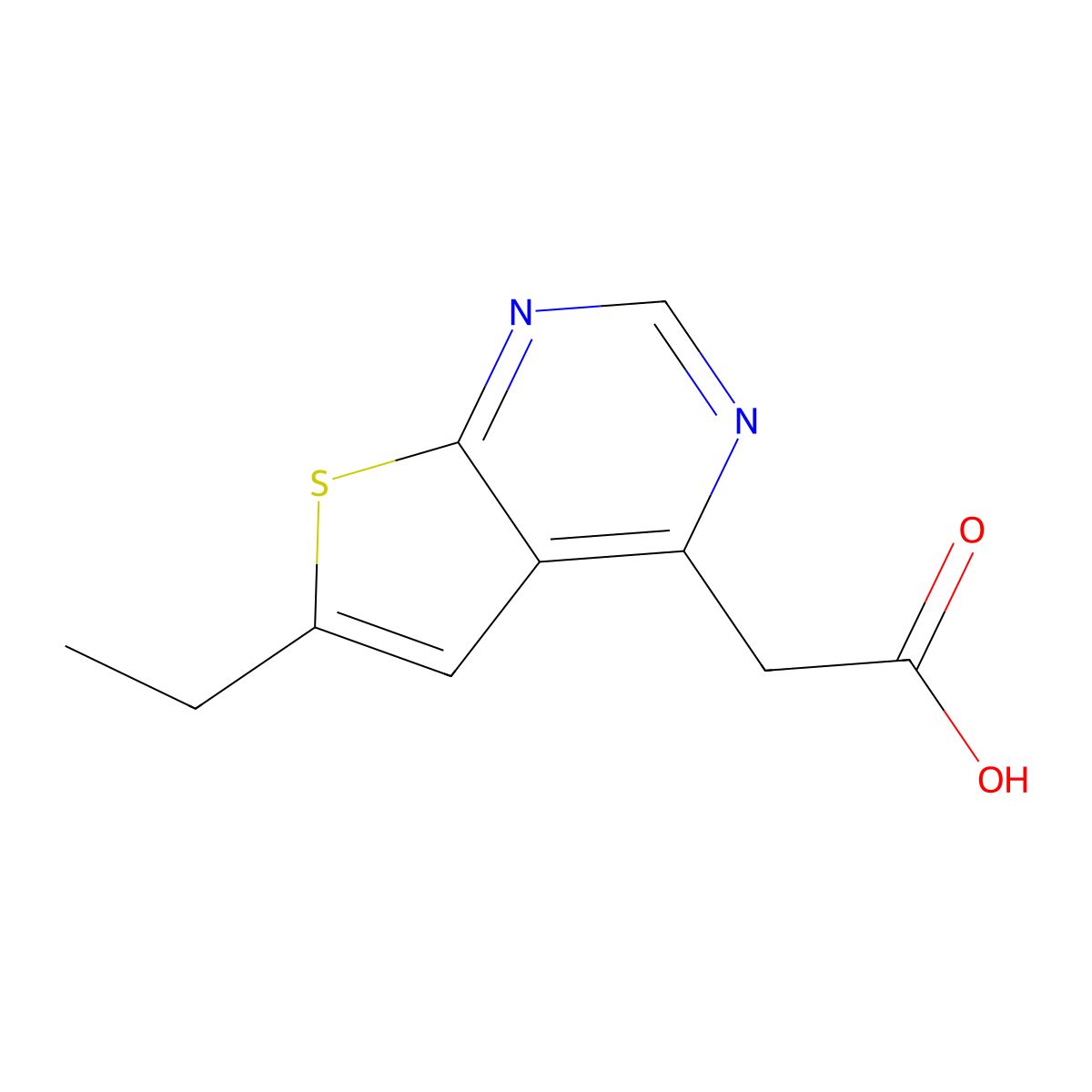 2-{6-Ethylthieno[2,3-d]pyrimidin-4-yl}acetic acid molecular structure, CAS 1565844-28-1