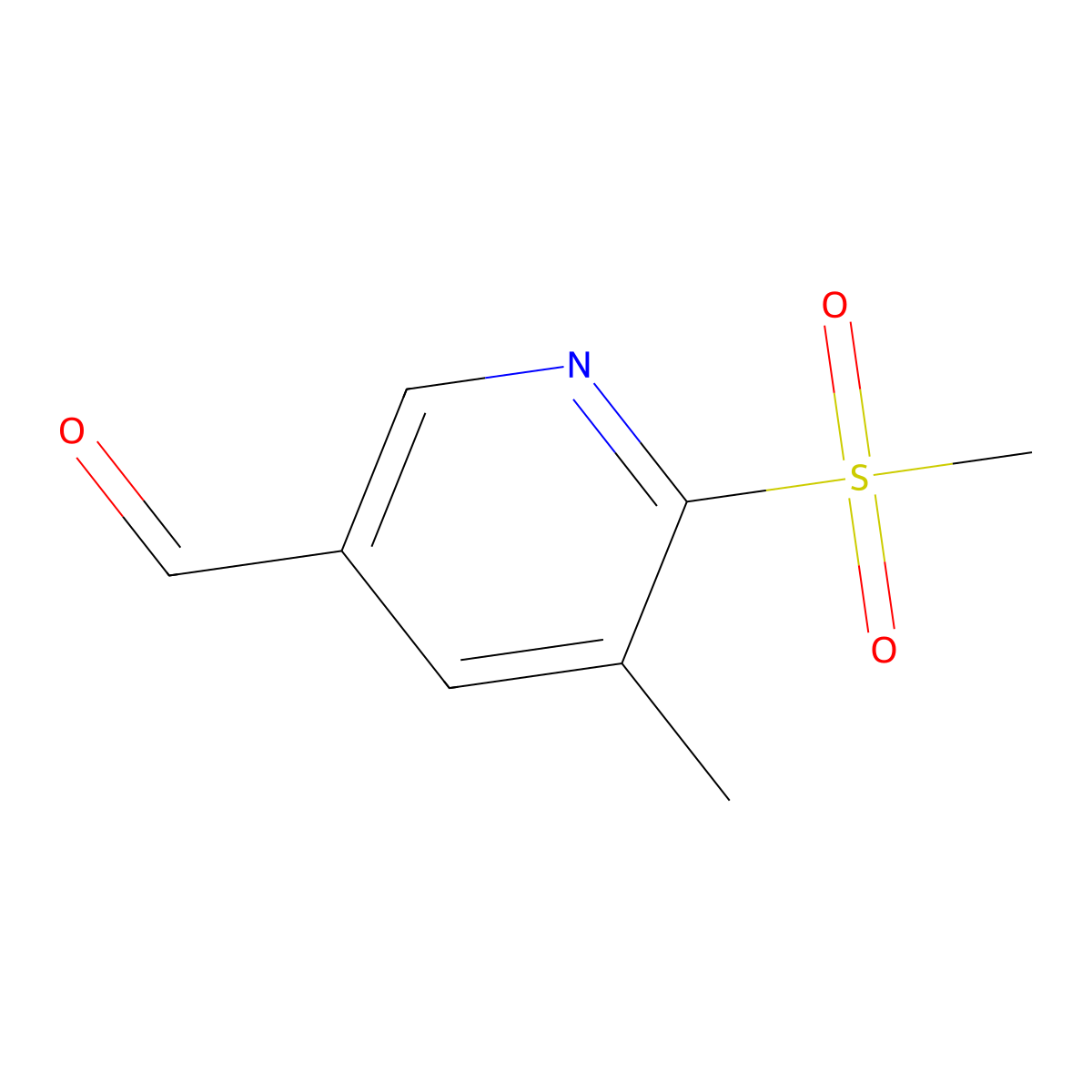 6-Methanesulfonyl-5-methylpyridine-3-carbaldehyde molecular structure, CAS 1565845-66-0