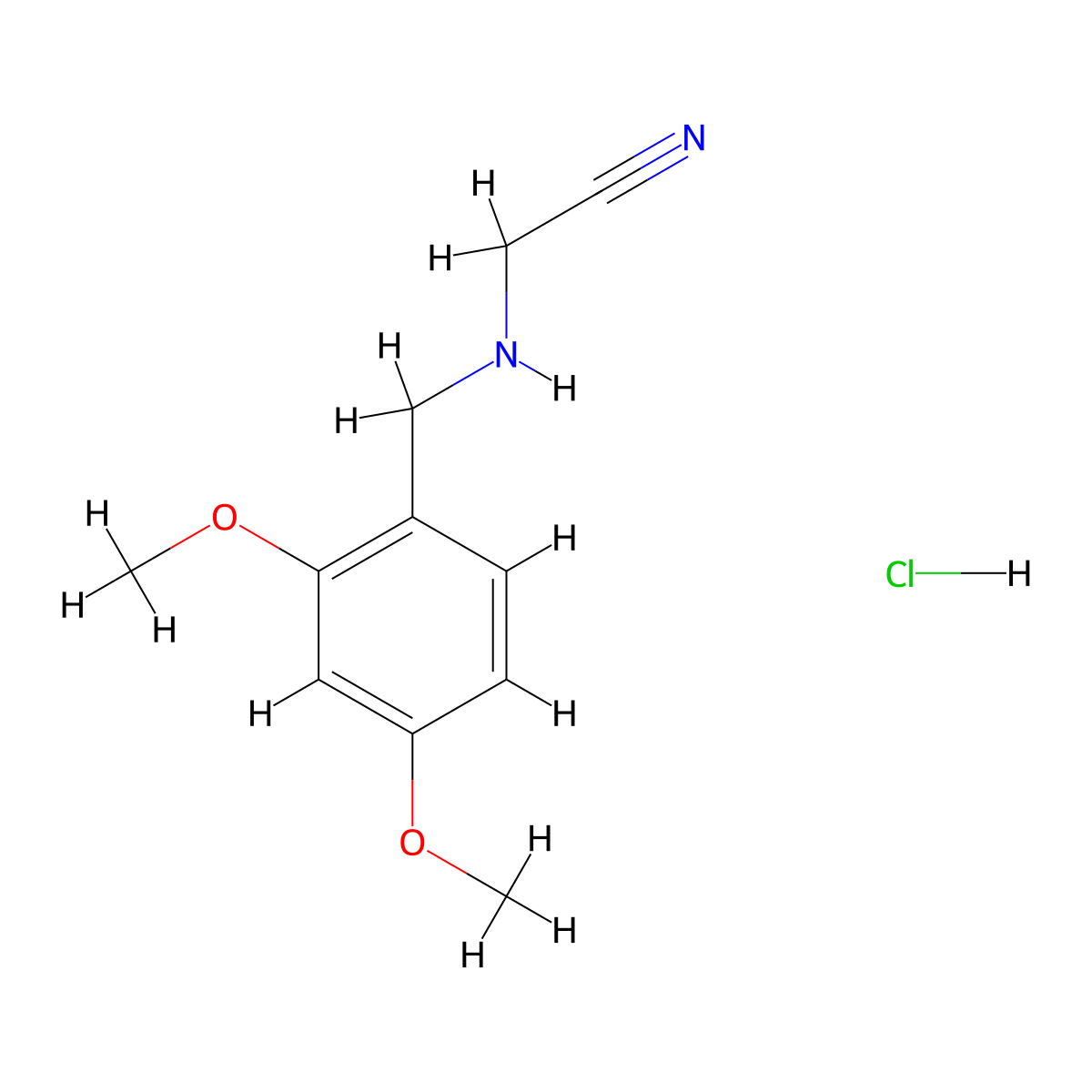 2-{[(2,4-Dimethoxyphenyl)methyl]amino}-acetonitrile hydrochloride molecular structure, CAS 1565845-73-9