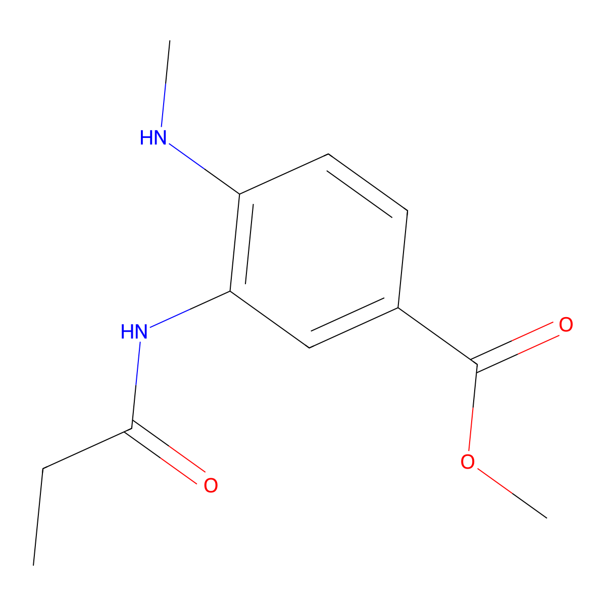 Methyl 4-(methylamino)-3-propanamidobenzoate molecular structure, CAS 1565845-74-0