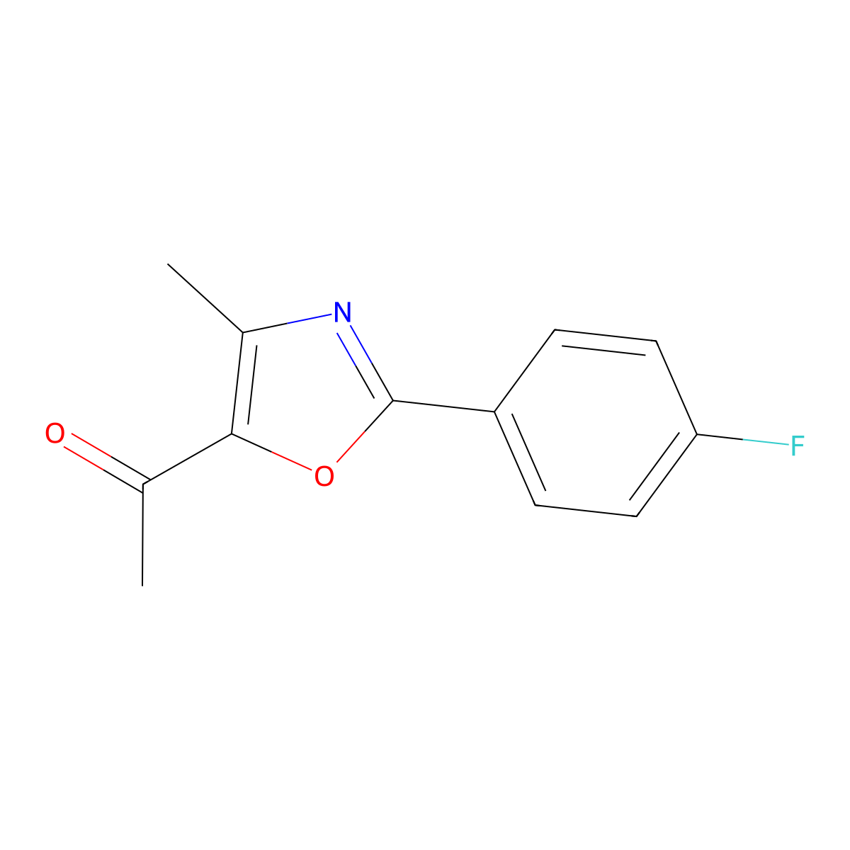 1-[2-(4-Fluorophenyl)-4-methyl-1,3-oxazol-5-yl]ethan-1-one molecular structure, CAS 1565845-75-1