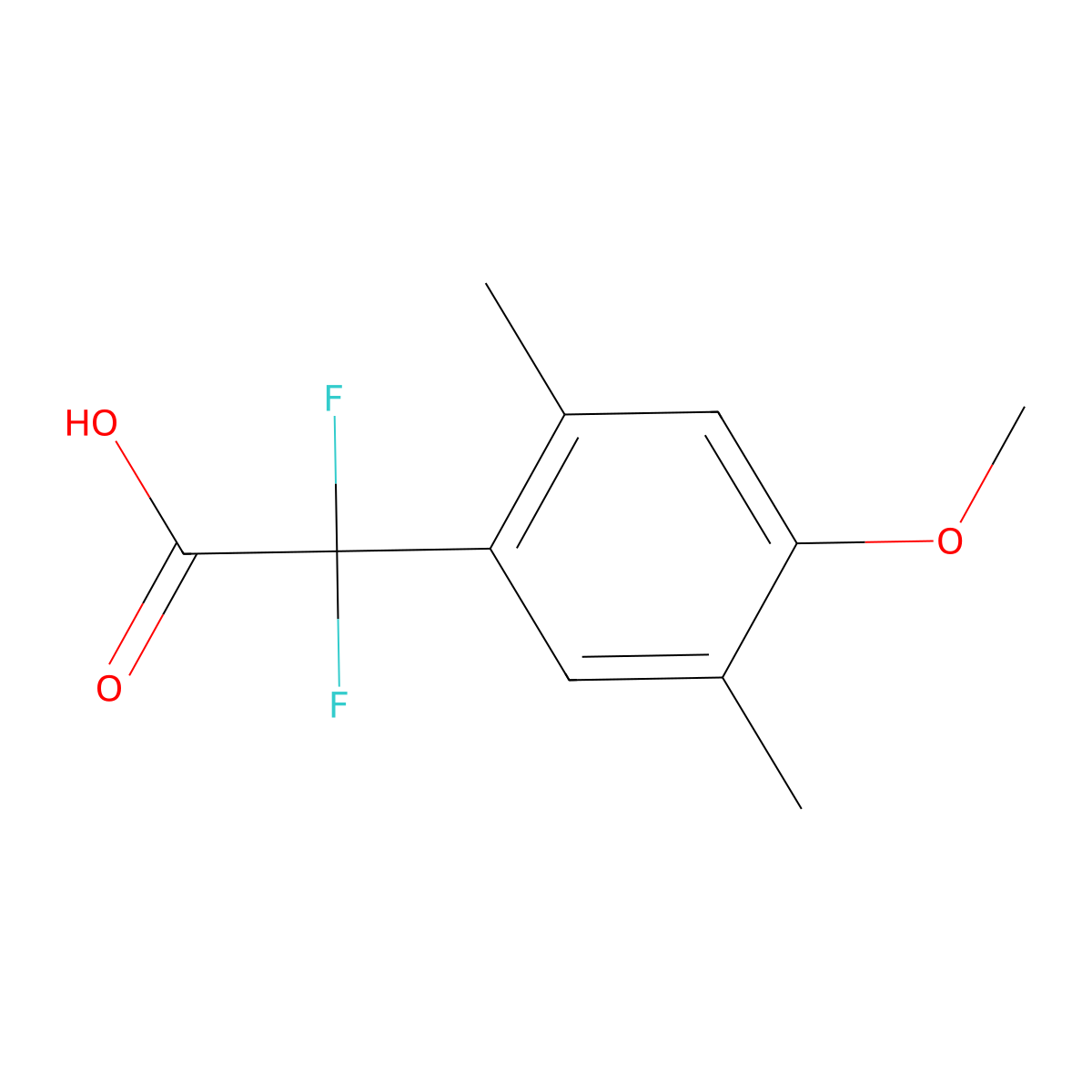 2,2-Difluoro-2-(4-methoxy-2,5-dimethylphenyl)acetic acid molecular structure, CAS 1565856-05-4