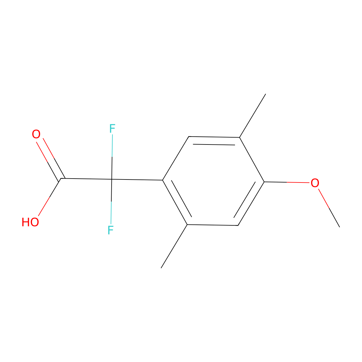 2,2-Difluoro-2-(4-methoxy-2,5-dimethylphenyl)acetic acid molecular structure, CAS 1565856-05-4