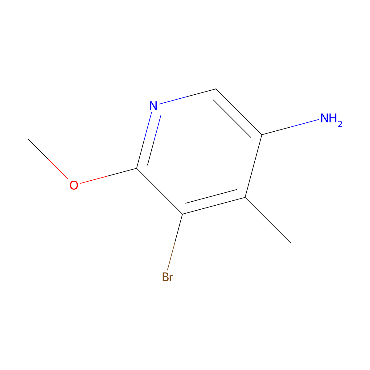 5-Bromo-6-methoxy-4-methylpyridin-3-amine molecular structure, CAS 1565856-81-6