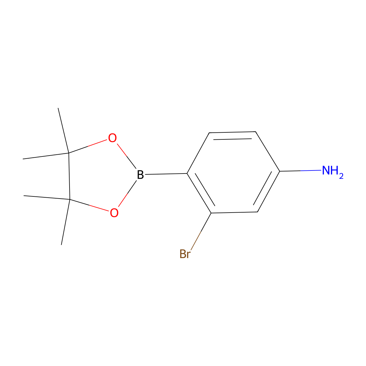 3-Bromo-4-(4,4,5,5-tetramethyl-1,3,2-dioxaborolan-2-yl)benzenamine molecular structure, CAS 1565857-70-6
