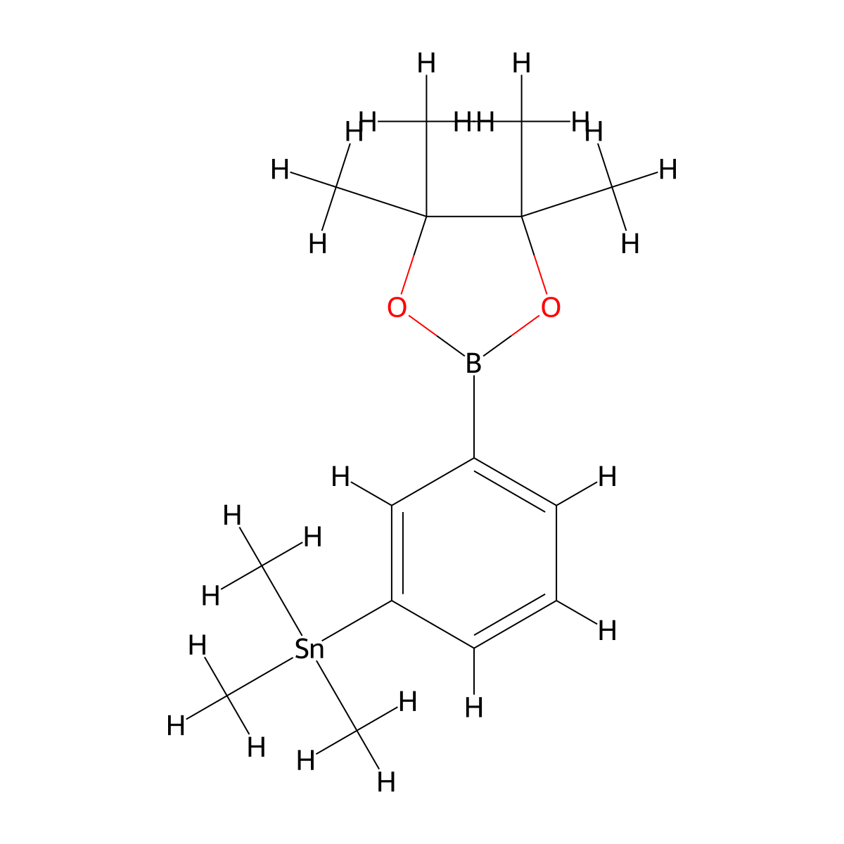 4,4,5,5-Tetramethyl-2-[3-(trimethylstannyl)phenyl]-1,3,2-dioxaborolane molecular structure, CAS 1565857-71-7