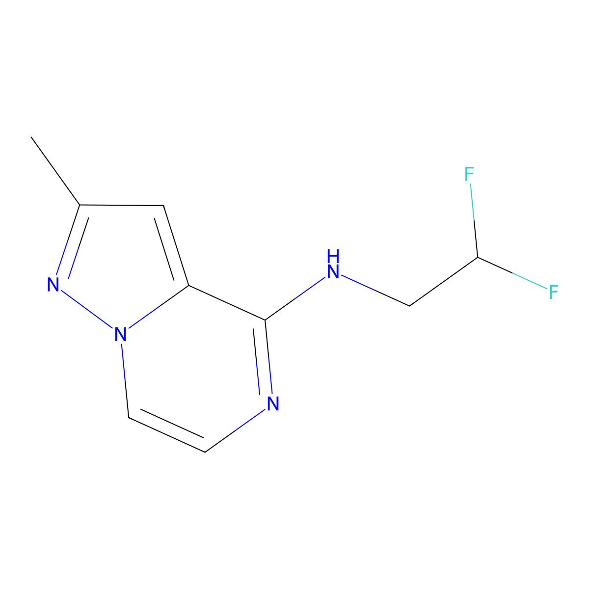 N-(2,2-difluoroethyl)-2-methylpyrazolo[1,5-a]pyrazin-4-amine molecular structure, CAS 1565859-67-7