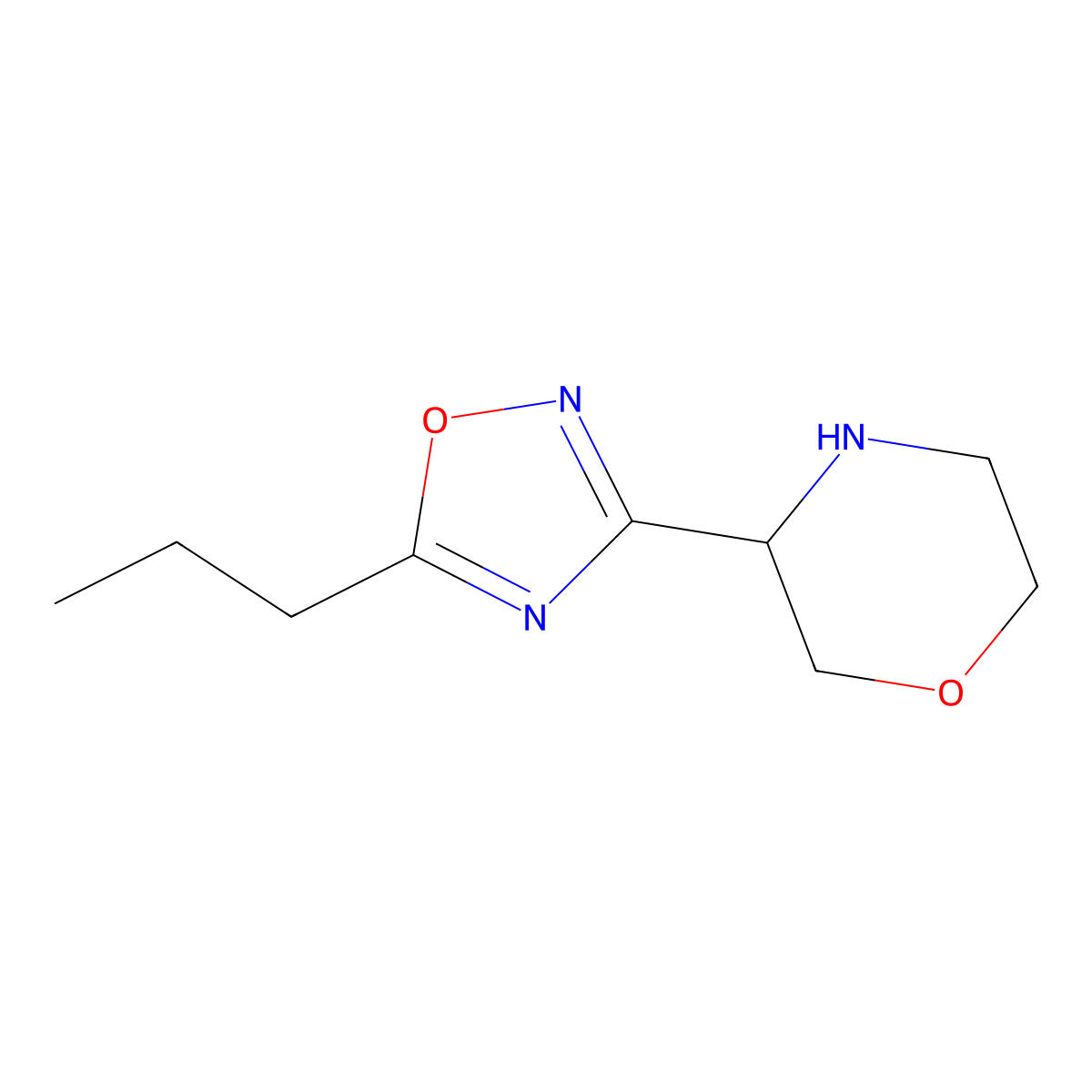 3-(5-Propyl-1,2,4-oxadiazol-3-yl)morpholine molecular structure, CAS 1565918-04-8
