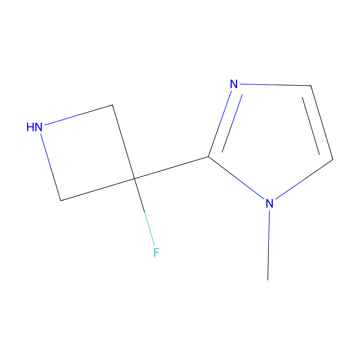 2-(3-fluoroazetidin-3-yl)-1-methyl-1H-imidazole molecular structure, CAS 1565923-98-9