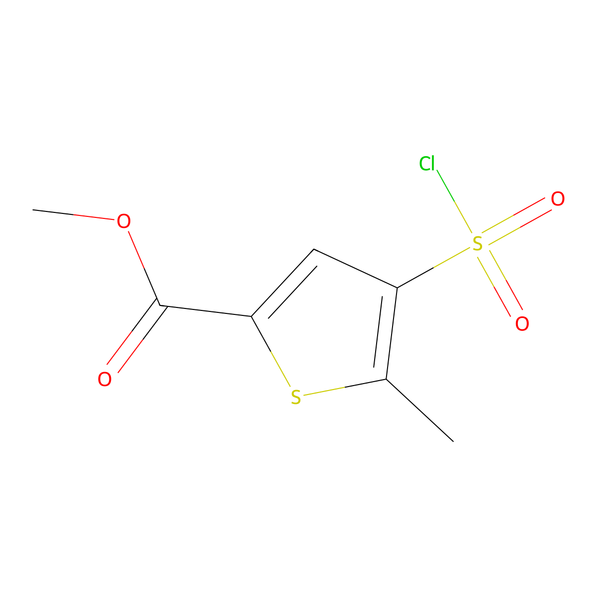 Methyl 4-(chlorosulfonyl)-5-methylthiophene-2-carboxylate molecular structure, CAS 1565929-24-9