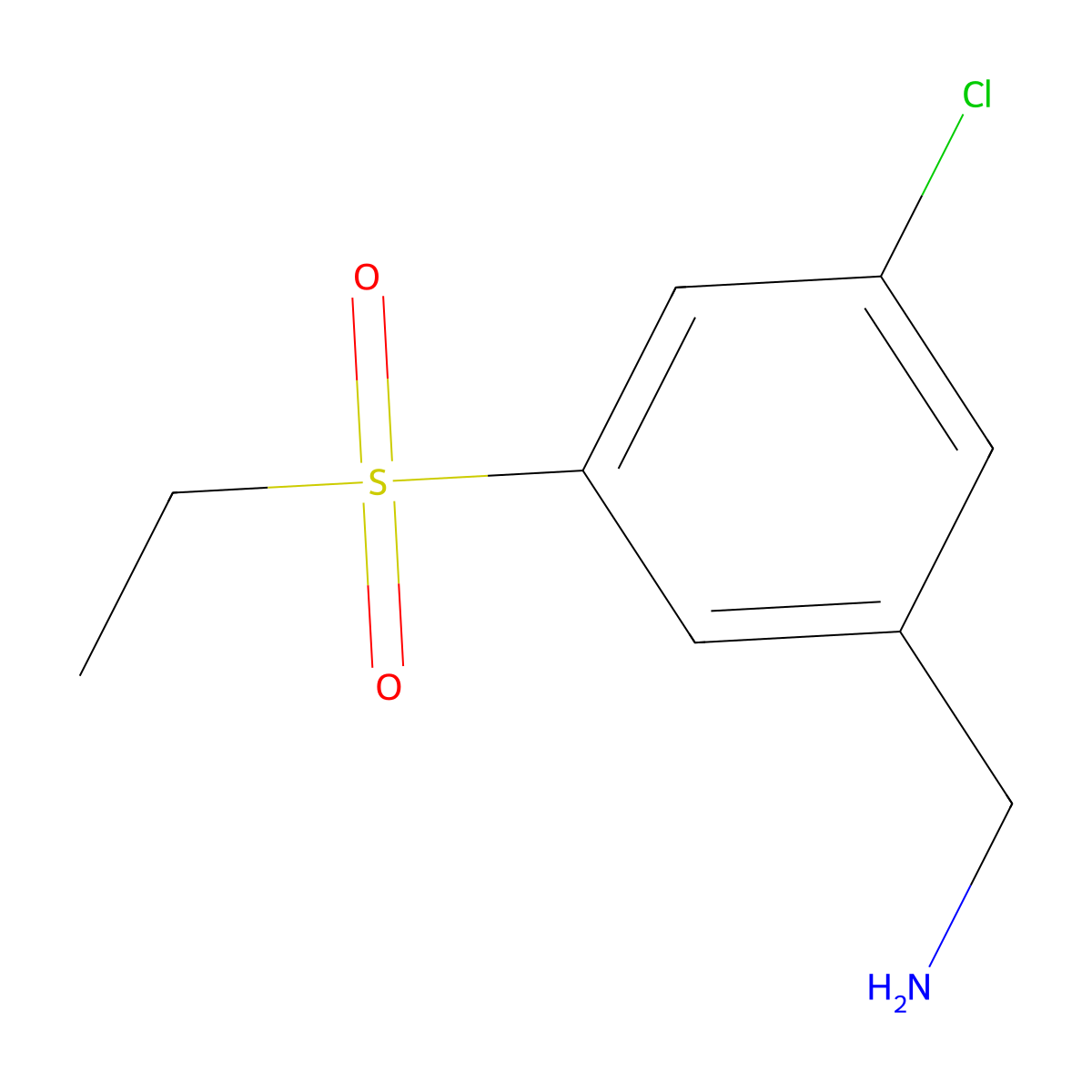 [3-Chloro-5-(ethanesulfonyl)phenyl]methanamine molecular structure, CAS 1565935-59-2